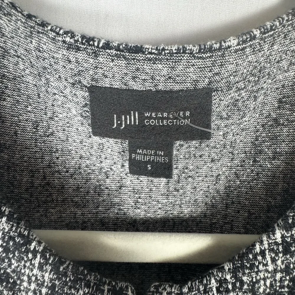 J. Jill NWOT Wearever Collection Blazer Cardigan S Black/White Preppy Office